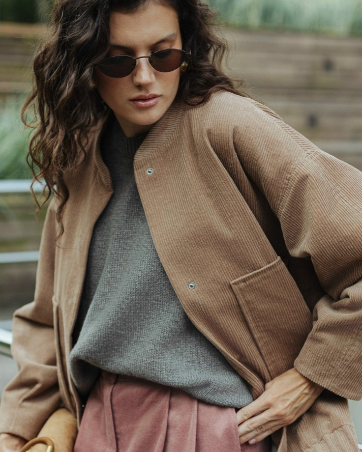 Бомбер теплый